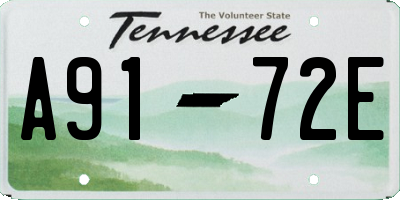 TN license plate A9172E