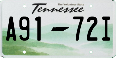 TN license plate A9172I