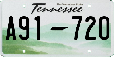 TN license plate A9172O