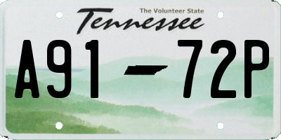 TN license plate A9172P