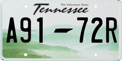 TN license plate A9172R