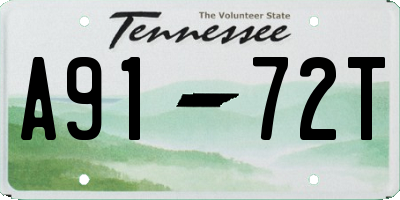 TN license plate A9172T