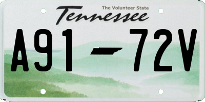 TN license plate A9172V