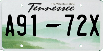 TN license plate A9172X
