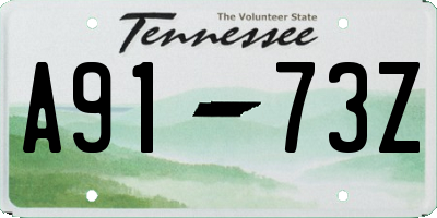 TN license plate A9173Z