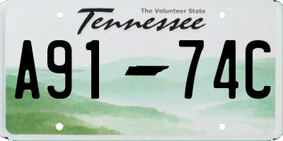 TN license plate A9174C