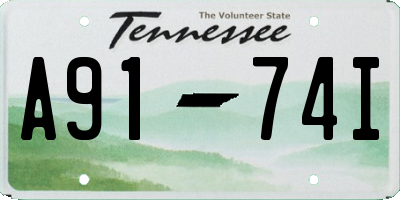 TN license plate A9174I