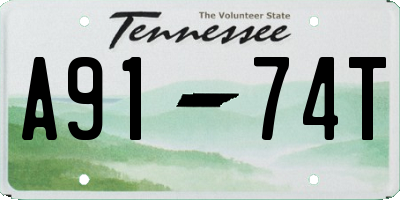 TN license plate A9174T