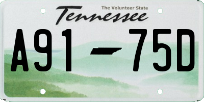 TN license plate A9175D