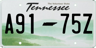 TN license plate A9175Z