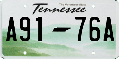 TN license plate A9176A