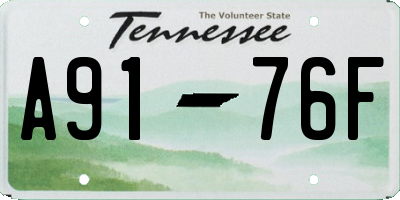 TN license plate A9176F