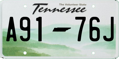 TN license plate A9176J