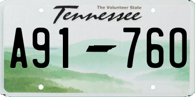 TN license plate A9176O