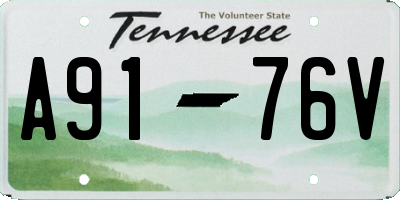 TN license plate A9176V