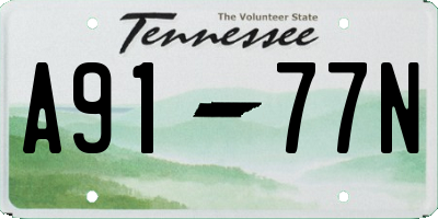 TN license plate A9177N