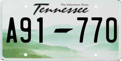 TN license plate A9177O