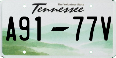 TN license plate A9177V
