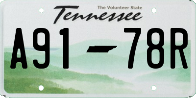 TN license plate A9178R