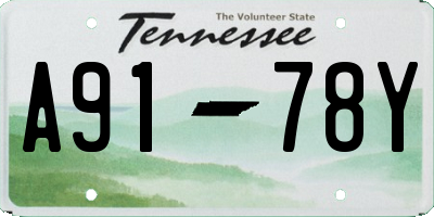 TN license plate A9178Y