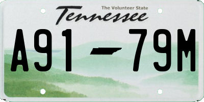 TN license plate A9179M