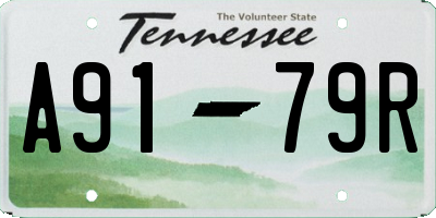 TN license plate A9179R