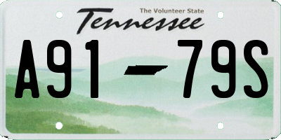 TN license plate A9179S