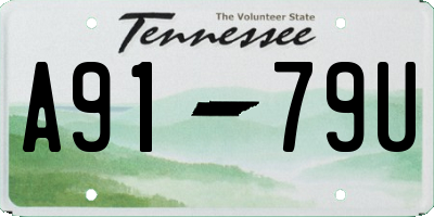 TN license plate A9179U