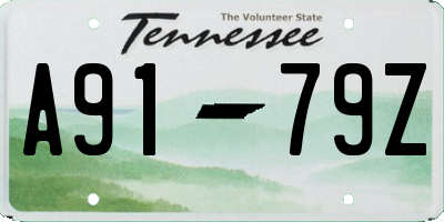 TN license plate A9179Z