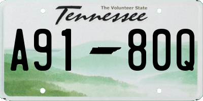 TN license plate A9180Q