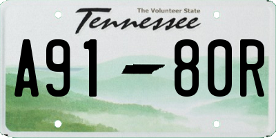 TN license plate A9180R