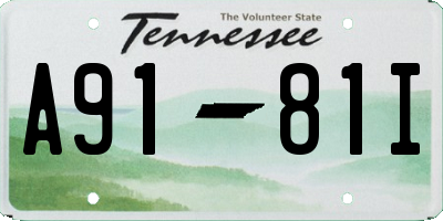 TN license plate A9181I