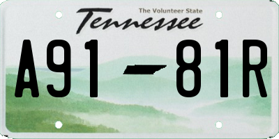 TN license plate A9181R