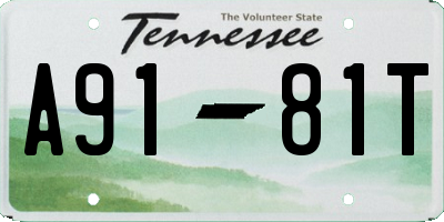 TN license plate A9181T