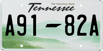 TN license plate A9182A