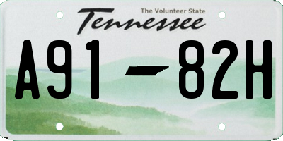 TN license plate A9182H
