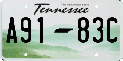 TN license plate A9183C