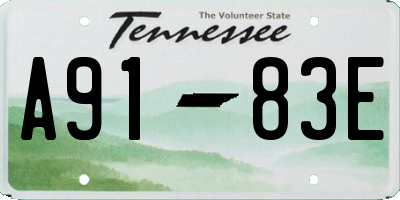TN license plate A9183E