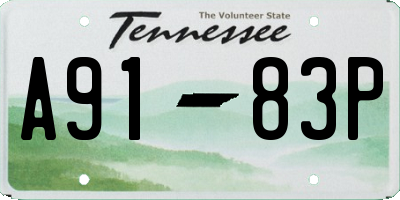 TN license plate A9183P