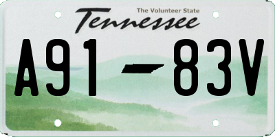 TN license plate A9183V