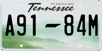 TN license plate A9184M