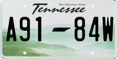TN license plate A9184W