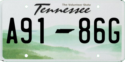 TN license plate A9186G