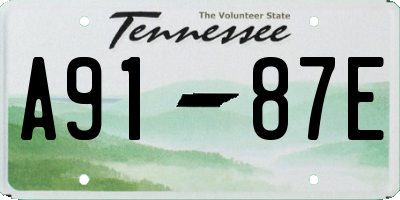 TN license plate A9187E