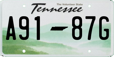 TN license plate A9187G