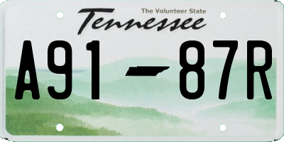 TN license plate A9187R