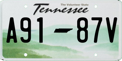 TN license plate A9187V
