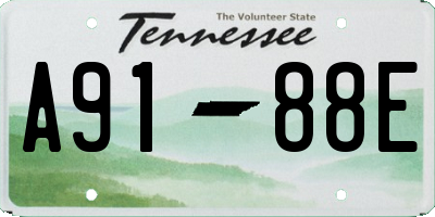 TN license plate A9188E