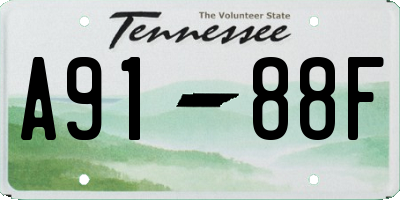 TN license plate A9188F