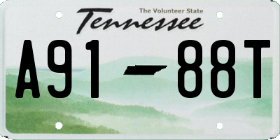 TN license plate A9188T